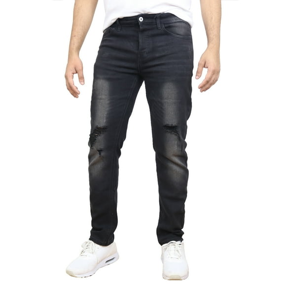 Men's Stretch Ripped Jeans - Denim Look with Flexibility & Comfort (Sizes: 30-42)