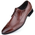 thumbnail image 2 of Mio Marino Men’s Slick Wingtip Leather Dress Shoes, 2 of 6