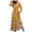 Yellow, variant on Women Fashion Comfortable Winter Casual Floral Print Long Sleeve V-Neck Dress