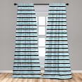 thumbnail image 5 of Ambesonne Abstract Curtains, Color Bands Stripes, Pair of 28"x63", Aqua Black White, 5 of 5