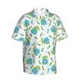 thumbnail image 2 of Hawaiian Shirt For Men, Blue Green Slug Fish Mens Button Down Short Sleeve Shirt, Summer Beach Shirts For Men, 2 of 2
