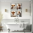 thumbnail image 3 of Aingg 4pcs Highland Cow Wall Art Picture, Funny Cow Bathroom Bathtub Picture Print, Whimsical Toilet Animal Wall Decor Poster, Unframed, 3 of 6