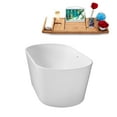 thumbnail image 5 of 63" Streamline G-19-130-BBR Soaking Glossy White Freestanding Tub and Tray With Internal Drain in Brushed Brass, 5 of 8