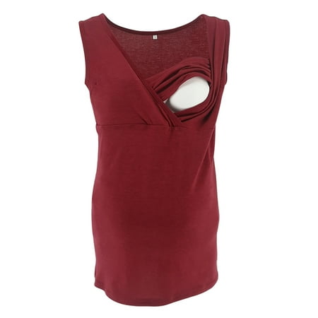 

UPAIRC Women s V Neck Shirt Pregnancy Vest Nursing Blouse Breastfeeding Maternity Tops