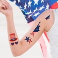 thumbnail image 7 of 90Pcs 4th of July Temporary Tattoos, American Flag Red White Blue Fake Stickers for Independence Day, Memorial Day, Labor Day, USA Party Favors, 7 of 7