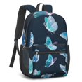 thumbnail image 3 of 17 Inch Lightweight Backpack,PVC Waterproof Oxford Fabric, Ergonomically Designed, with Large Capacity, Monarch Butterfly Aesthetic, 3 of 5