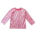 thumbnail image 3 of TiaoBug Kids Boys Girls Top Metallic Shiny Long Sleeve T-Shirt Sequins Hip Hop Dancewear, 3 of 6