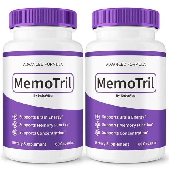 (2 Pack) MemoTril – Daily Formula with a Natural Blend to Help Maintain Focus, Memory & Concentration | Clean, Gentle, Easy-to-Swallow Capsules for Everyday Sharpness (120 Capsules)