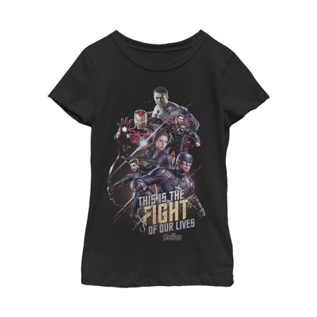 Girl s Marvel Avengers: Endgame Fight of Our Lives Graphic Tee Black Small