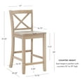 thumbnail image 2 of Linon Torino 24" Cross-Back Indoor Wood Counter Stool, Gray wash, 2 of 9