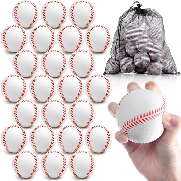 24 Pcs Soft Foam Baseballs for Training, Sports Balls for Adults, Safe Indoor & Outdoor Use, for Beginners