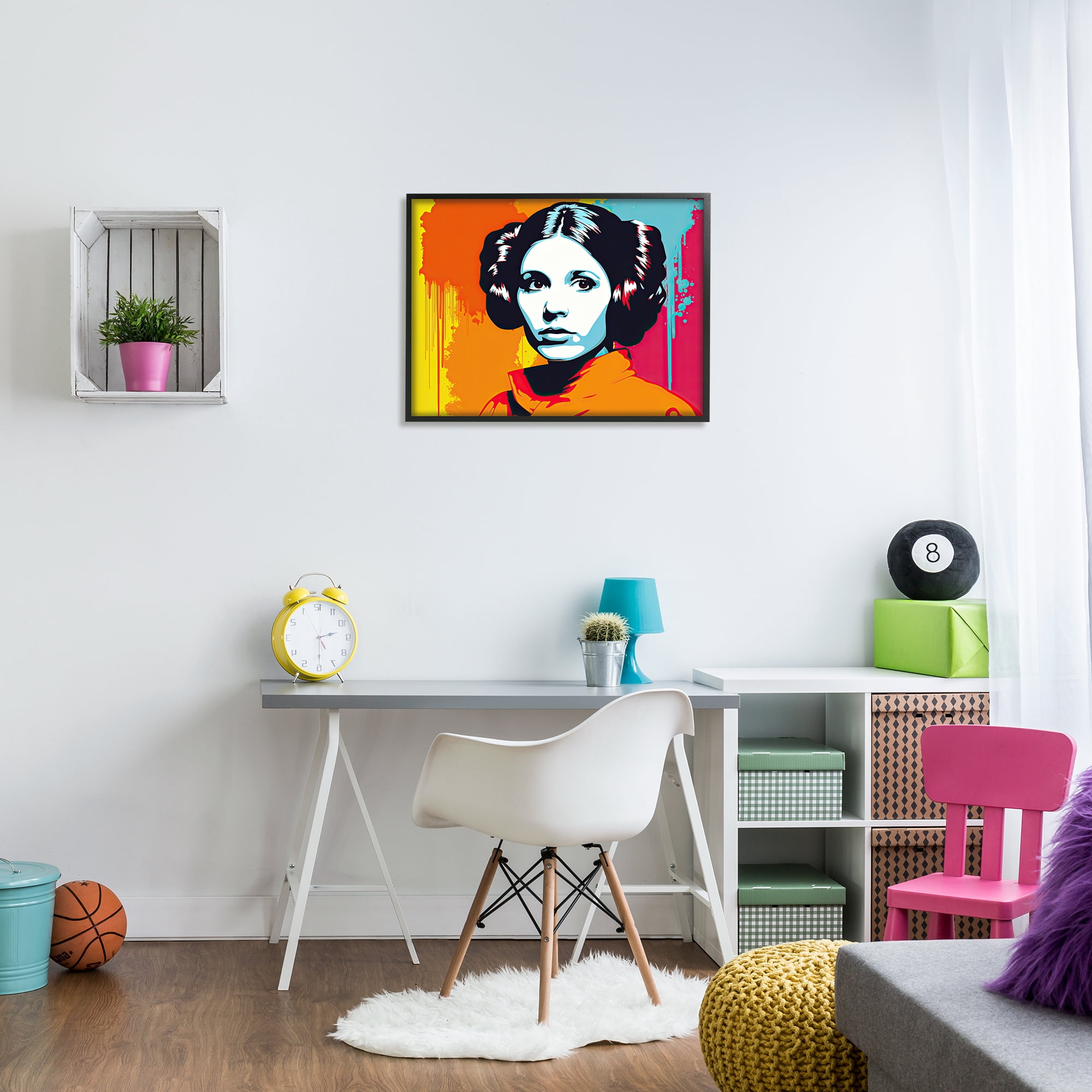 Stupell Industries Urban Pop Sci-Fi Woman Fairy Tales & Fantasy Painting Black Framed Art Print Wall Art, 30 x 24