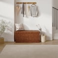 thumbnail image 5 of CONCETTA 30" Storage Ottoman Bench, Foldable Storage Chest, End of Bed Foot Stool with Padded Seat, Bedroom Bench, Support 660lbs, PVC Brown, 5 of 11