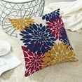 thumbnail image 4 of Navy Blue Summer Outdoor Pillow Covers 18x18 Inch Set of 2 Mustard Yellow Burgundy Red Dahlia Floral Decor Throw Pillows Modern Geometry Flower Decorative Cushion Cases for Couch Decorations, 4 of 6