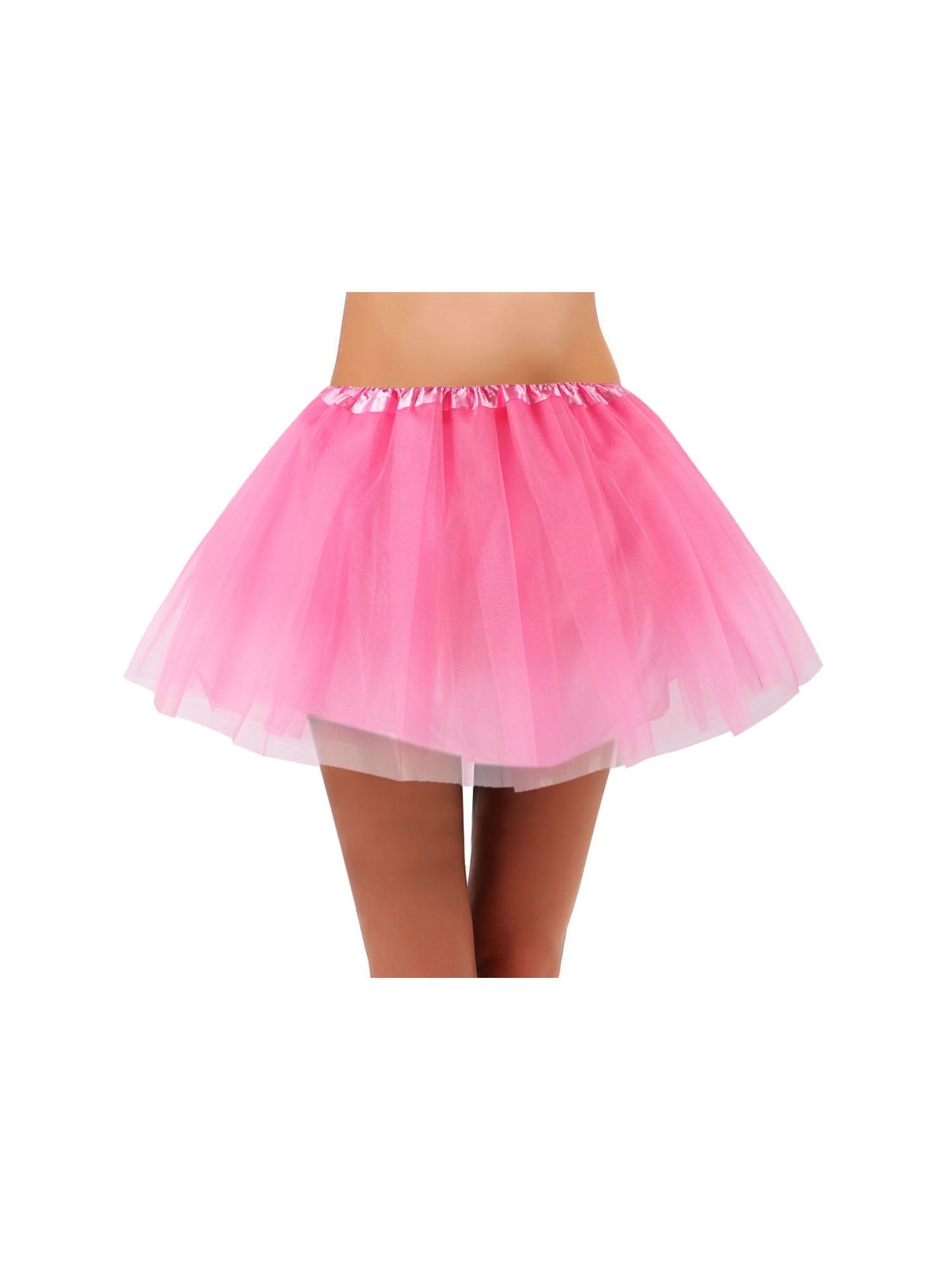 Pink Tutu Womens Classic 4 Layered Satin Lined Ballerina Tutu Skirt