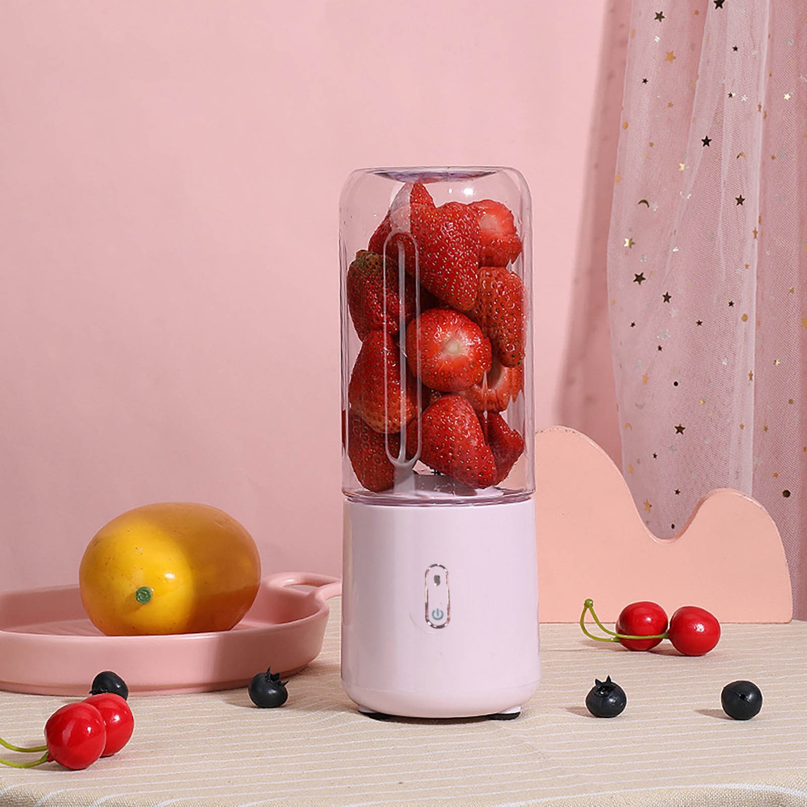 Portable USB Rechargeable Blender Cup 500ML Personal Size Mixer for Protein Shakes Smoothies Juices DIY Drinks with Stainless Steel Blade Easy Clean Travel Friendly Lightweight Mini Juicer USB