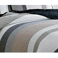 thumbnail image 2 of Nautica  Tideway Neutral Stripe Cotton Reversible Quilt, 2 of 3