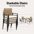 thumbnail image 5 of Seizeen 5-Piece Patio Dining Set, Outdoor Dining Table and Chairs with Acacia Wood Tabletop, Umbrella Hole, PE Rattan Armchairs with Beige Cushions, Patio Conversation Set for Garden, Backyard, Deck, 5 of 10