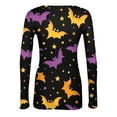 thumbnail image 5 of Womens Long Sleeve Stretch Ribbed T-Shirts Slim Fit Ladies Casual Knit Tops Halloween Tshirts, 5 of 5