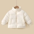 thumbnail image 6 of KyCheLot Zip up Jacket for Kids Solid Color Stand Neck Long Sleeve Thicken Coats Thermal Winter Outdoor Jackets, 6 of 8