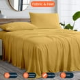 thumbnail image 3 of Kanak Bedding 4 Pieces Egyptian Cotton Sheet Set with 19" deep Pocket,1 Flat Sheet,1 Fitted And 2 Pillowcases, 1000TC(Full,Gold), 3 of 4