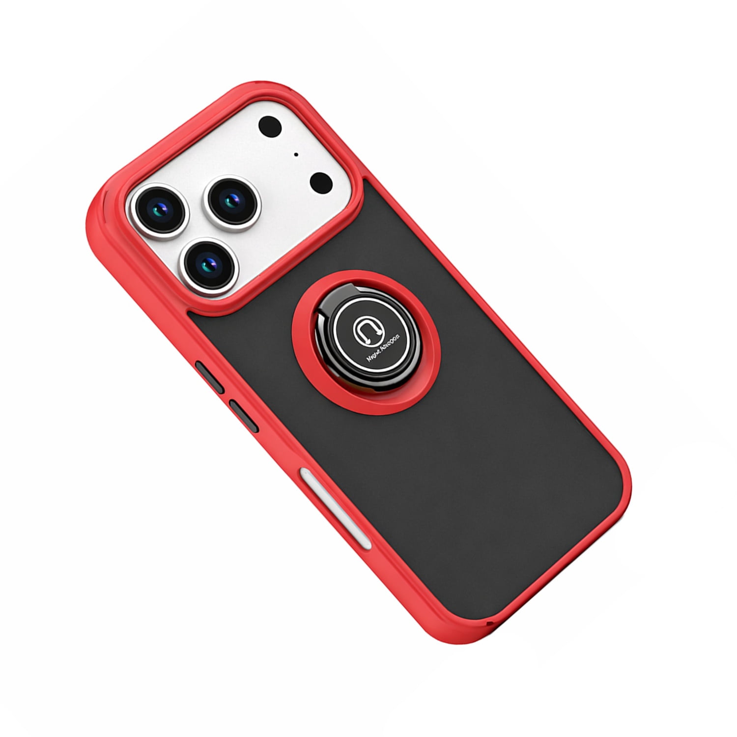 Vibrant Matte Ring Case for iPhone 17 Pro Max - Red