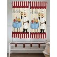 thumbnail image 6 of Bedroom Curtains 63 Inches length, Chef Window Treatment Curtain Drapes, Red Fruit Cake Hat Kitchen Gourmet Vintage Rod Pocket Curtain Panels for Living Room Kitchen, 42"x63", 2 Panels, 6 of 7