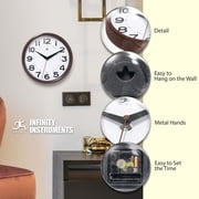 Infinity Instruments Metro Brown Modern Analog Display 9-inch Wall Clock