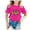 Hot Pink, variant on Cute Little Girls Tops School Season Back To School Season Printed Short Sleeve Plus Size Kids Clothing,Black,Size 3-4 Years