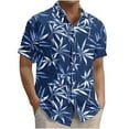 thumbnail image 3 of Yteetum Hawaiian Shirt for Men Short Sleeve T Shirts Floral Print Hawaiian Casual Button Down Short Sleeve Lapel Beach Summer T-Shirts, 3 of 7