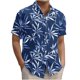 thumbnail image 1 of Blusa y camisa de manga corta con cuello vuelto para hombre, camisa hawaiana informal con estampado floral, camisa de manga corta con solapa, blusa, camisa de poliéster para hombre, 1 of 6
