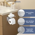 thumbnail image 4 of TVOFEK Toilet Paper Holder with Shelf Stainless Steel, Adhesive or Screw Toilet Paper Roll Holder Wall Mounted Fits Mega Rolls, Brushed Nickel, 4 of 18