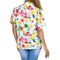 thumbnail image 4 of LA LEELA Button Down Shirt for Women Casual Summer Beach Party Short Sleeve Vacation Blouse Shirt Blouses Button up Dress Hawaiian Shirts for Women S Glass Paint, Multicoloured, 4 of 4