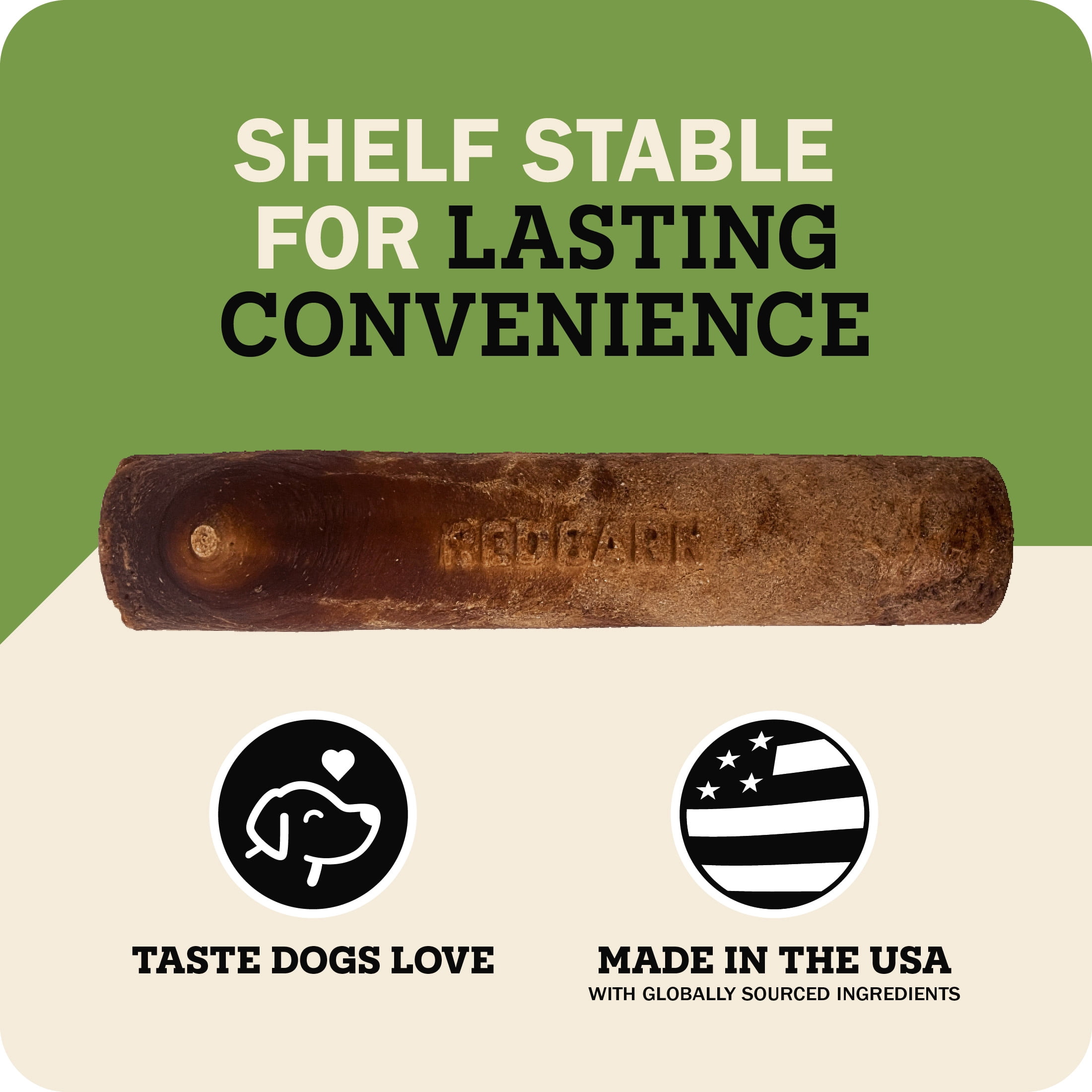 Redbarn Dur-A-Bulls Dog Chews, Medium Stick Hickory BBQ Flavor, 5-Count