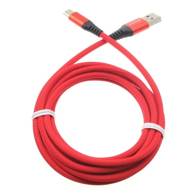 Type-C Red 6ft USB-C Cable for Google Pixel 6a/6/Pro Phones - Charger Cord Power Wire Long Braided for Google Pixel 6a/6/Pro Models