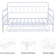 thumbnail image 5 of White Twin Metal Trundle Bed Frame, SEGMART Twin Trundle Beds with Trundle Included, Daybed & Trundle with Metal Slat Support, Twin Daybed for Adults Kids Teens, Bed Frame No Box Spring Needed, 5 of 9