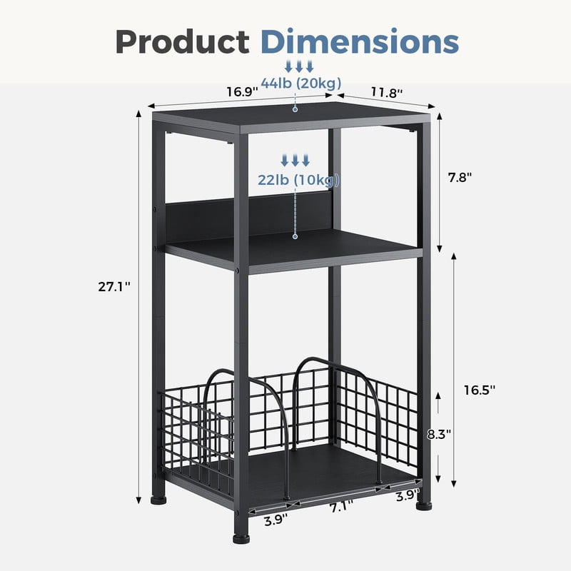 Gianna Record Player Stand, End Side Table for Living Room，Rust Brown