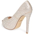 thumbnail image 2 of Lauren Lorraine Candy Nude Rhinestone High Platform Peep Toe Wedding Formal Pumps (Nude, 7.5), 2 of 5