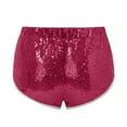 thumbnail image 4 of MIXUE Shorts For Women Summer Solid Color Sequin Micro Sexy Sparkly Concert Hot Mini Low Rise Womens Shorts Daily-Wear,Red,M, 4 of 7