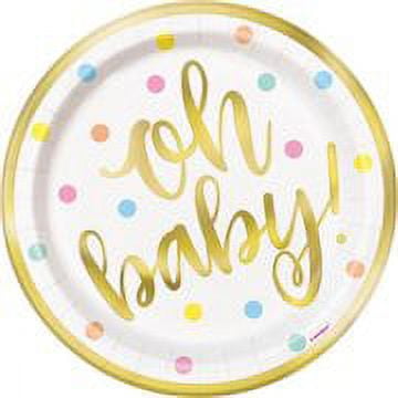 Baby Shower 'Oh Baby' Small Paper Plates (Pack of 2)