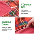 thumbnail image 5 of Gogreen King Duvet Cover Floral, Soft & Breathable Microfiber 3 Pieces King Bedding Sets, Pattern King Comfy Duvet Cover, with Zipper Closure (Red Plaid, King), 5 of 9