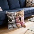 thumbnail image 4 of Plush Pet Pillow Cover - Cute Animal Throw Pillow Case for Women Ki-ds, Gift for Pet Lovers, Soft Fuzzy Decorative Pillow for Bedroom Living Room Sofa, 18x18 Inches, 4 of 5