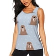 thumbnail image 1 of Fotbe Playful Walrus Wonders Blusas Sin Mangas para Mujer – Estilo Casual, Corte Suelto, Slim-Fit, Cuello Redondo Deportivo, Tops de Verano para Gimnasio y Yoga-Small, 1 of 7