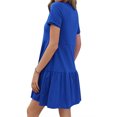 thumbnail image 6 of Biekopu Women Short T-shirt Dresses Solid Color Short Sleeve Casual Beach Dress Summer Clothes, 6 of 7