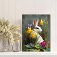 thumbnail image 2 of Qisvanset White Rabbit Daffodils Irises Canvas Print 15.75x11.81 Inches, 2 of 8