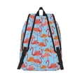 thumbnail image 2 of Lsque Flamingo Pattern Canvas Daypack, Durable Backpack, High-quality Versatile Backpack,Vintage Compact Backpack-Small, 2 of 6