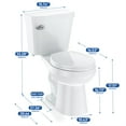 thumbnail image 6 of KTENME 2024 New Elongated Toilet, Two-Piece Round Toilets, Universal Height, Siphonic Flush Toilet for Bathroom, 1.28 GPF Strong Flushing White Toilet with cUPC Certification, 6 of 7