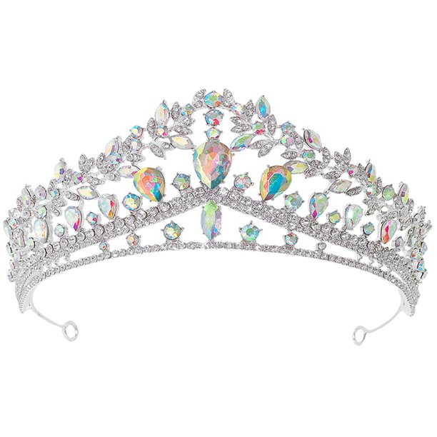 KAKOWELY Corona de diamantes de imitación para novia, adorno para el cabello, accesorio para el cabello de boda
