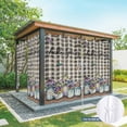 thumbnail image 6 of Outdoor Curtains for Patio Waterproof, Hello Spring Outdoor Privacy Panels Grommet, Pastoral Purple Bottle Floral Black White Plaid Blackout Outside Curtains for Porch/Cabana 54"x95", 2 Panels, 6 of 8