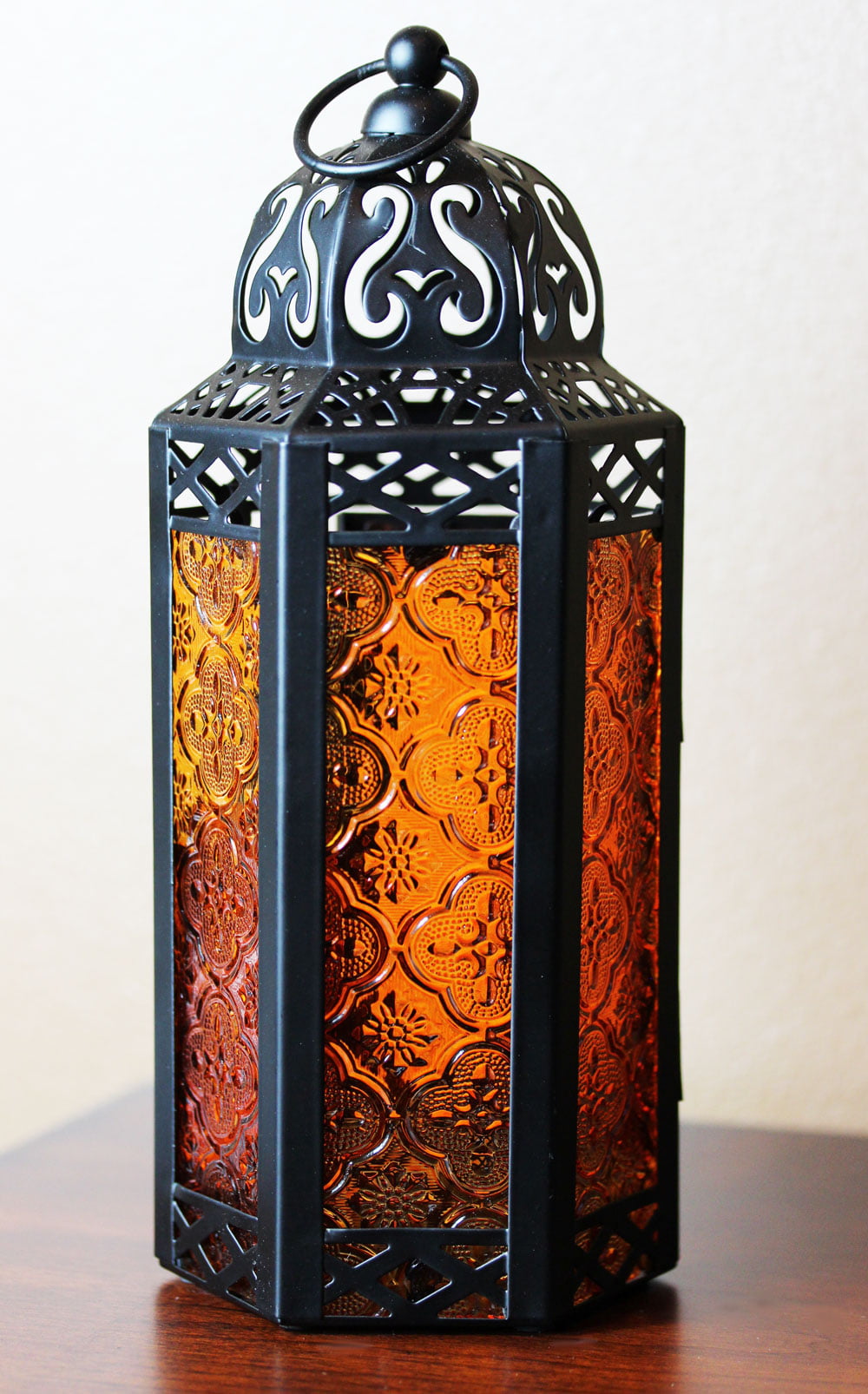 8 black amber Moroccan 10" Candle holder Lantern light wedding table centerpiece 